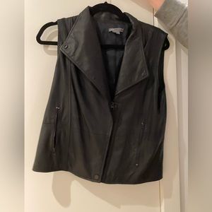 Vince leather vest, black